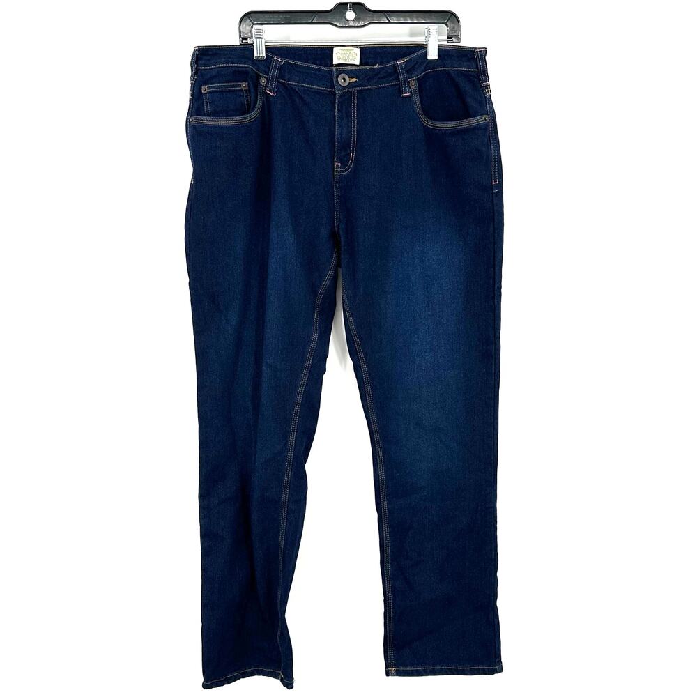Telluride Clothing Co Size 14 Loose Fit Blue Jeans Red Plaid Flannel Lined Denim